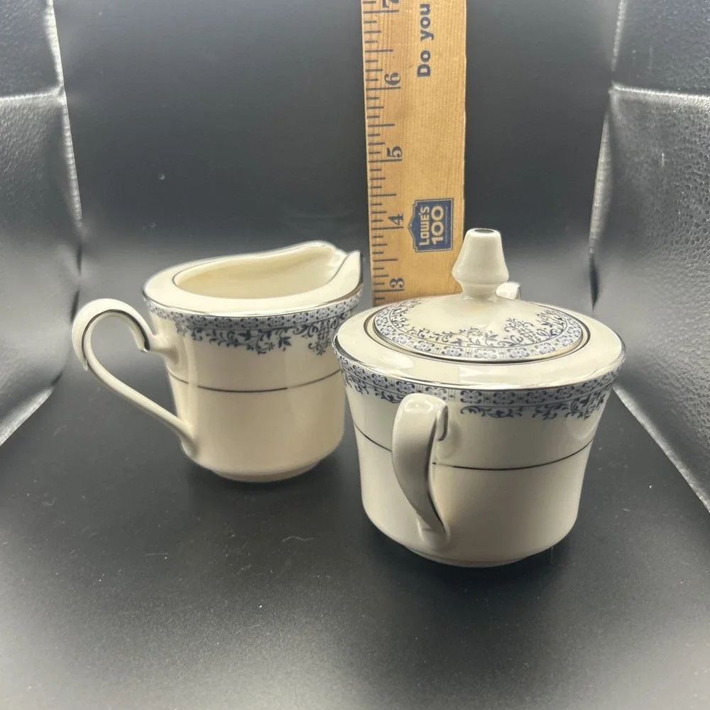 Vintage Noritake China Charleston 7148 Creamer Pitcher & Covered Sugar Bowl Set